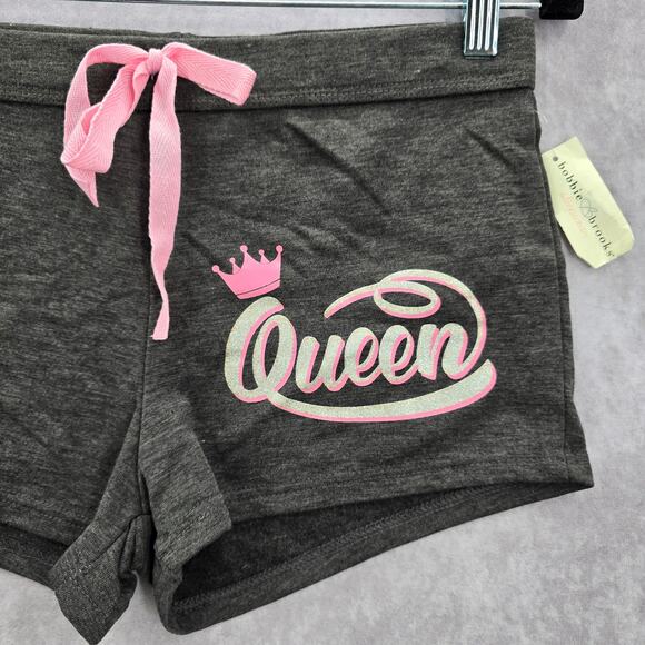 Bobbie Brooks Gray Sleepwear Queen Stretch Comfy Pink Shorts S Small - Picture 4 of 6